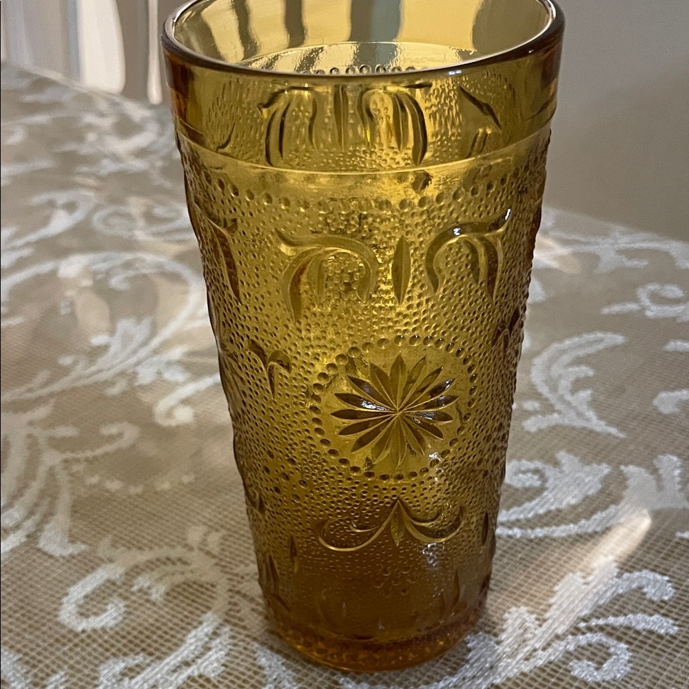Amber Textured Glass Tumbler